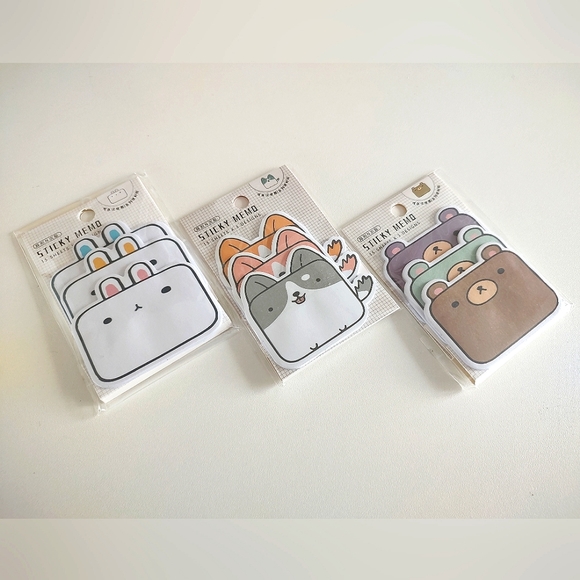 Rabbit, dog, bear kawaii sticky notes set - Picture 5 of 7